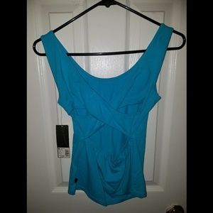 Juniors XS open back criss cross tank top shirt